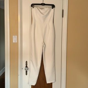 Express Ivory Jersey Knit Jumpsuit